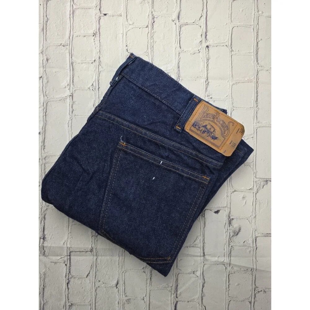 Vtg 80s JC Penney Men's 38x32 Blue Dark Denim Boot Cut Jeans